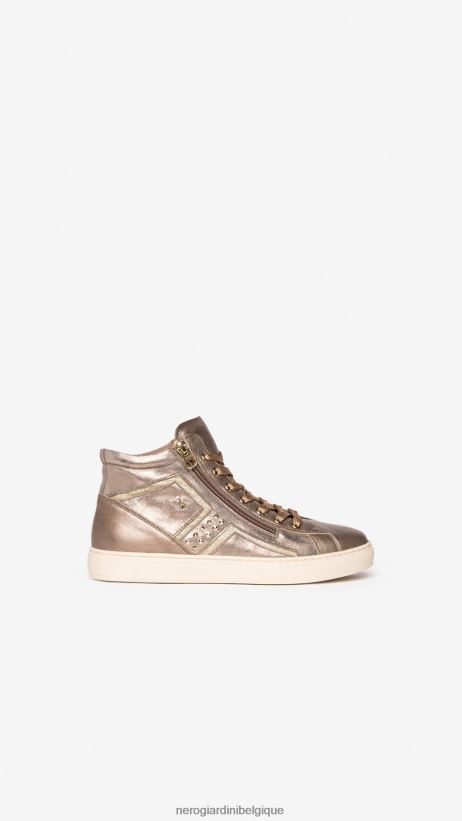 chaussure être NeroGiardini femmes art. i205364d baskets montantes en cuir brun F2F08N38