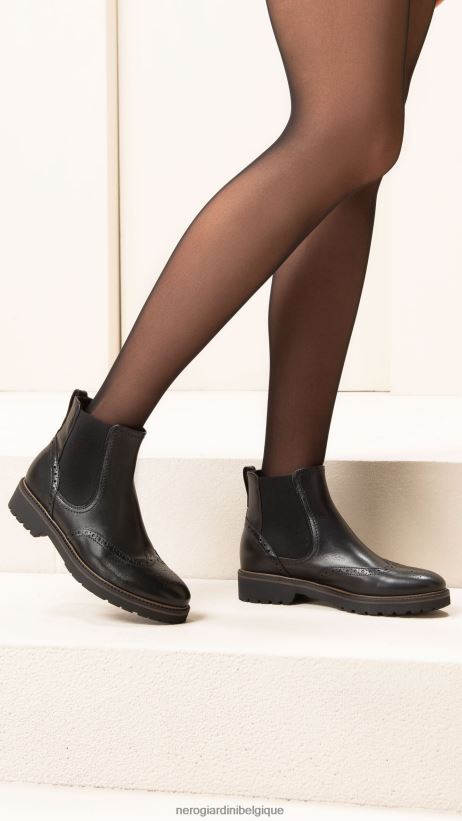 chaussure être NeroGiardini femmes art. i013123d bottines chelsea en cuir noir F2F08N205