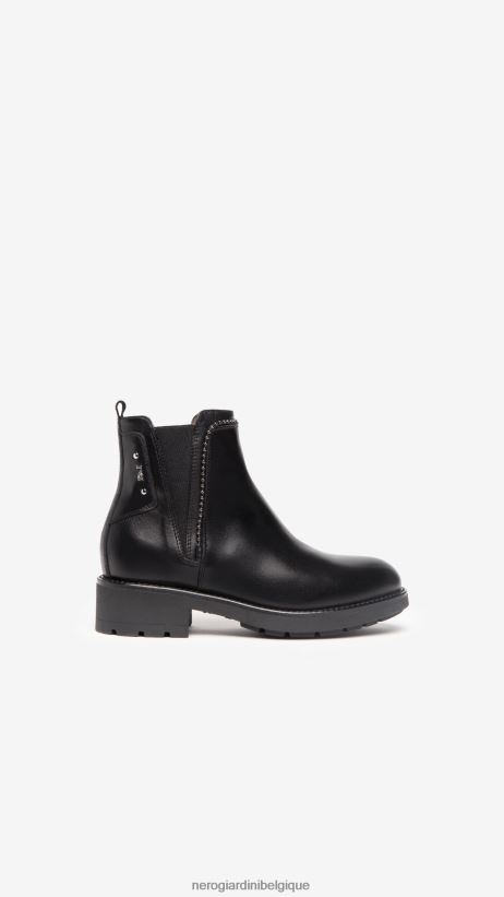 chaussure être NeroGiardini femmes art. i205800d bottines chelsea en cuir noir F2F08N213