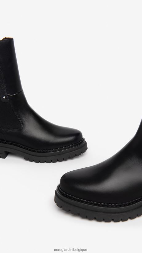 chaussure être NeroGiardini femmes art. i308950d bottines chelsea en cuir noir F2F08N211