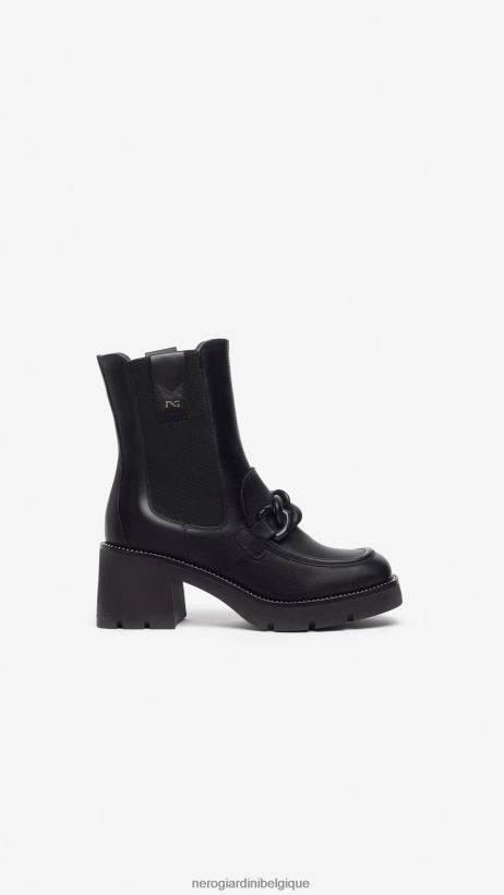 chaussure être NeroGiardini femmes art. i309041d bottines chelsea en cuir noir F2F08N226