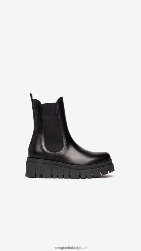 chaussure être NeroGiardini femmes art. i309090d bottines chelsea en cuir noir F2F08N214