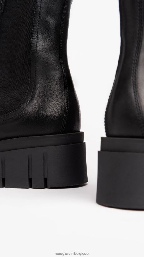 chaussure être NeroGiardini femmes art. i309090d bottines chelsea en cuir noir F2F08N214