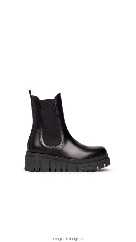 chaussure être NeroGiardini femmes art. i309090d bottines chelsea en cuir noir F2F08N214