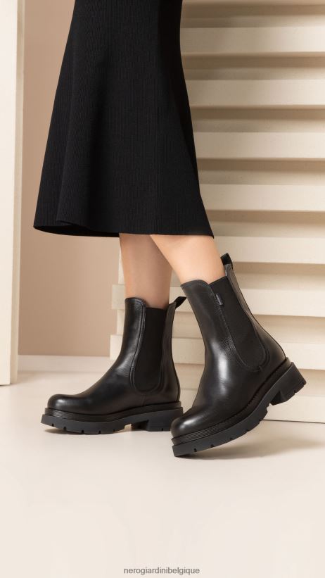 chaussure être NeroGiardini femmes art. i309153d bottines chelsea en daim noir F2F08N208