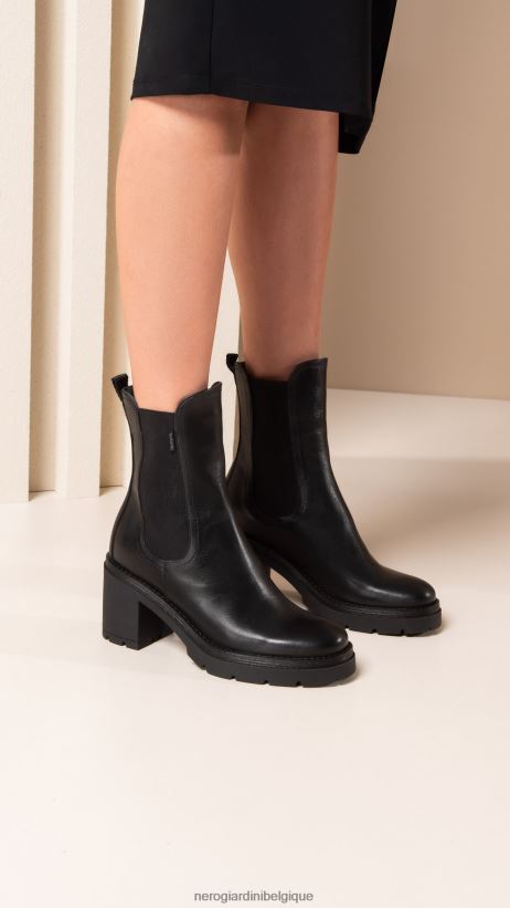 chaussure être NeroGiardini femmes art. i309163d bottines chelsea en daim noir F2F08N210