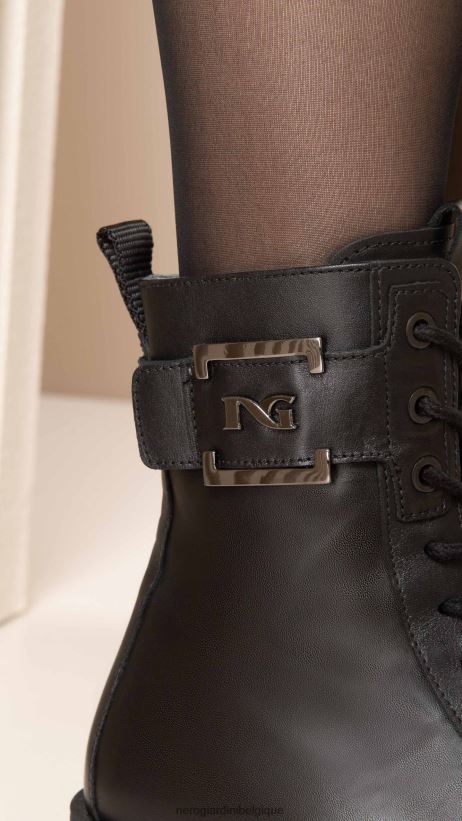chaussure être NeroGiardini femmes art. i309092d bottes de combat en cuir noir F2F08N109