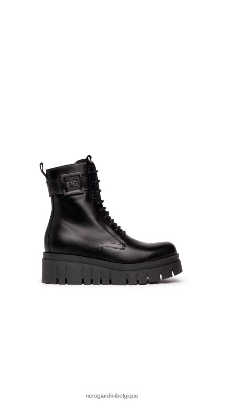 chaussure être NeroGiardini femmes art. i309092d bottes de combat en cuir noir F2F08N109