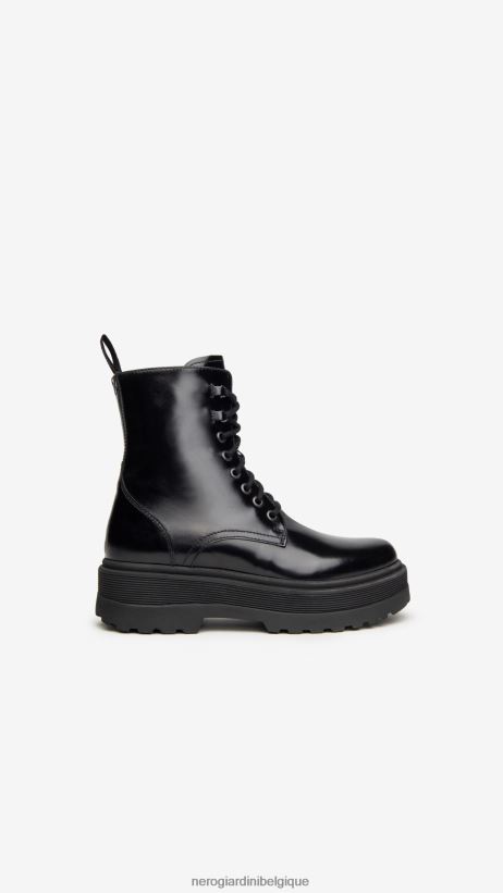 chaussure être NeroGiardini femmes art. i309190d bottes de combat en cuir noir F2F08N117