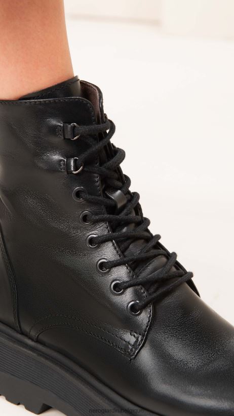 chaussure être NeroGiardini femmes art. i309190d bottes de combat en cuir noir F2F08N117