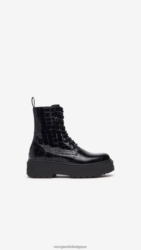 chaussure être NeroGiardini femmes art. i309191d bottes de combat en cuir noir F2F08N137