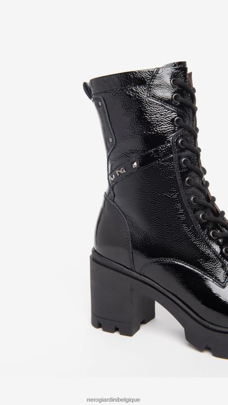 chaussure être NeroGiardini femmes art. bottes de combat brevetées i309019d noir F2F08N120