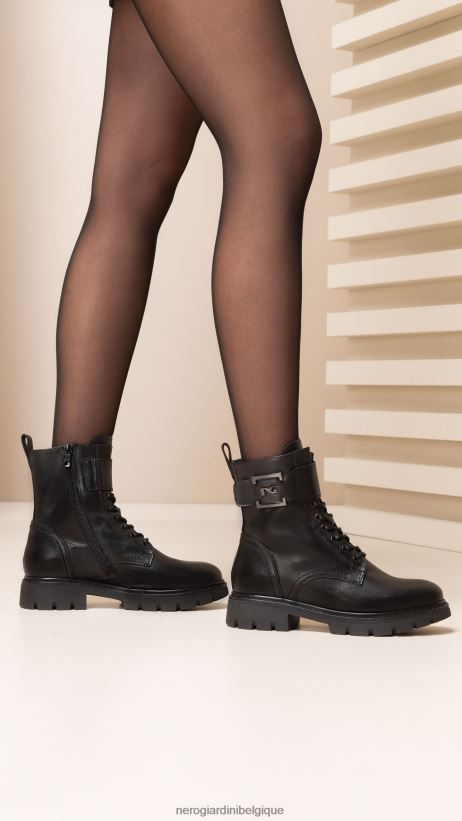 chaussure être NeroGiardini femmes art. i117652d bottes de combat en cuir noir F2F08N108