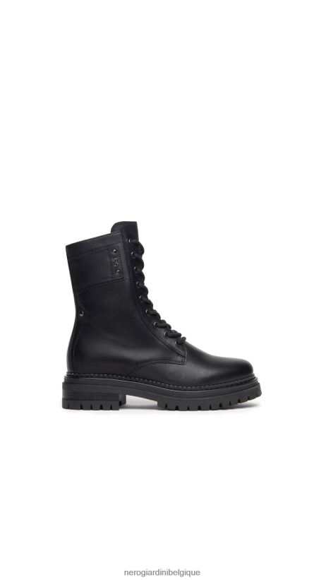 chaussure être NeroGiardini femmes art. i308953d bottes militaires en cuir noir F2F08N107