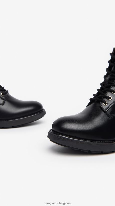 chaussure être NeroGiardini femmes art. bottes militaires en cuir i309001d noir F2F08N123