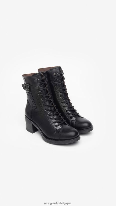 chaussure être NeroGiardini femmes art. bottes militaires en cuir i309080d noir F2F08N124
