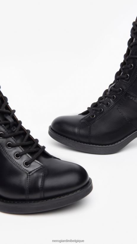 chaussure être NeroGiardini femmes art. bottes militaires en cuir i309080d noir F2F08N124