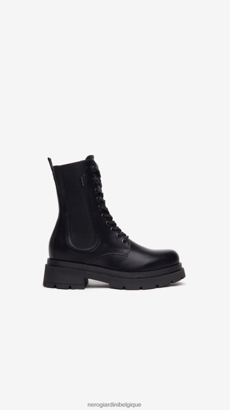 chaussure être NeroGiardini femmes art. i117125d bottes de combat en cuir noir F2F08N138