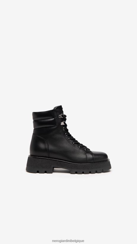 chaussure être NeroGiardini femmes art. i205944d bottes de combat en cuir noir F2F08N119