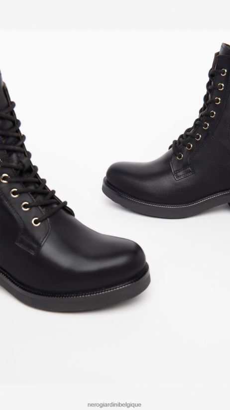 chaussure être NeroGiardini femmes art. i308994d bottes militaires en cuir noir F2F08N112