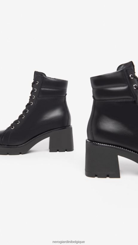 chaussure être NeroGiardini femmes art. i309042d bottes de combat en cuir noir F2F08N136
