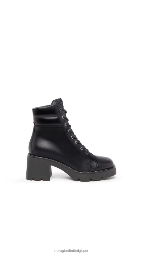 chaussure être NeroGiardini femmes art. i309042d bottes de combat en cuir noir F2F08N136