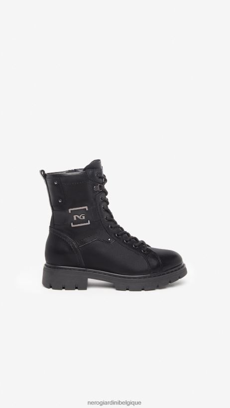 chaussure être NeroGiardini femmes art. i309062d bottes de combat en cuir noir F2F08N116