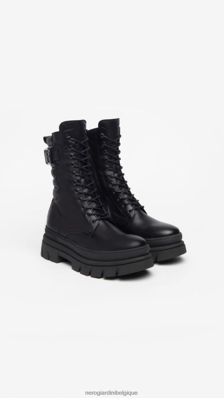 chaussure être NeroGiardini femmes art. i309103d bottes militaires en cuir noir F2F08N135