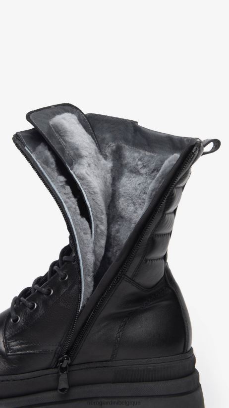 chaussure être NeroGiardini femmes art. i309103d bottes militaires en cuir noir F2F08N135