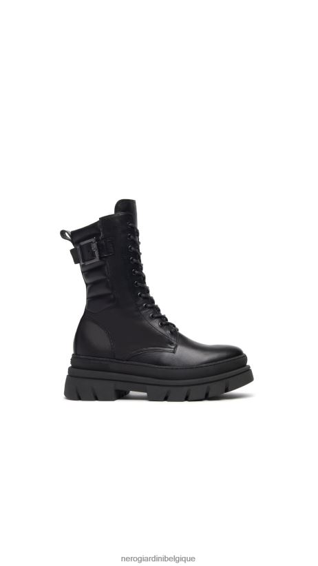 chaussure être NeroGiardini femmes art. i309103d bottes militaires en cuir noir F2F08N135