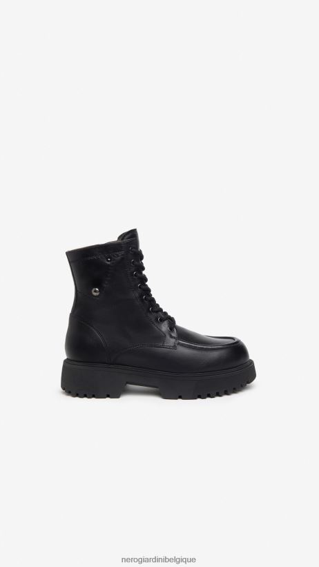 chaussure être NeroGiardini femmes art. i309111d bottes de combat en cuir noir F2F08N131