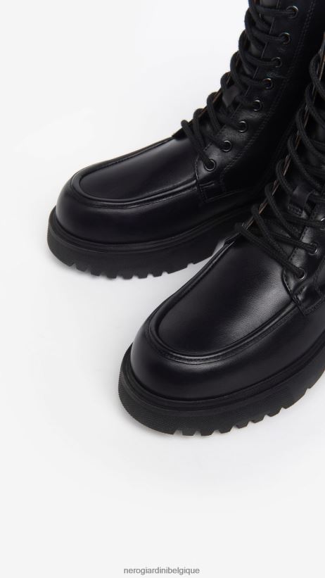 chaussure être NeroGiardini femmes art. i309111d bottes de combat en cuir noir F2F08N131