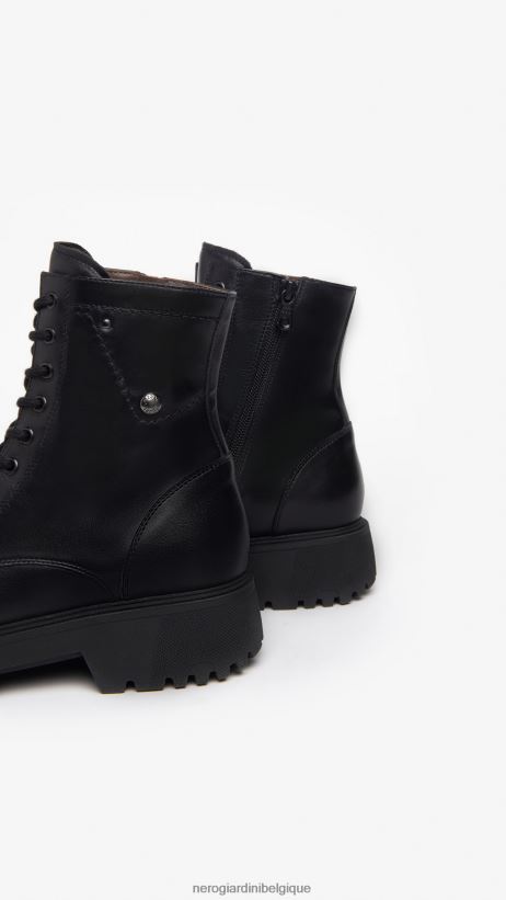 chaussure être NeroGiardini femmes art. i309111d bottes de combat en cuir noir F2F08N131