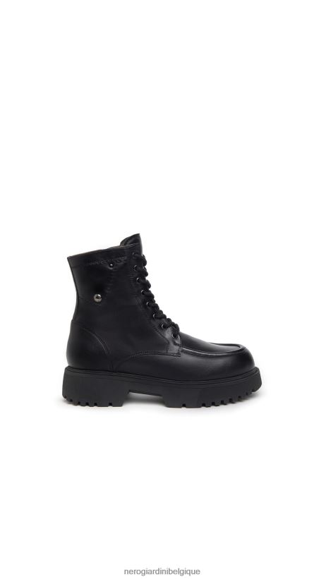 chaussure être NeroGiardini femmes art. i309111d bottes de combat en cuir noir F2F08N131