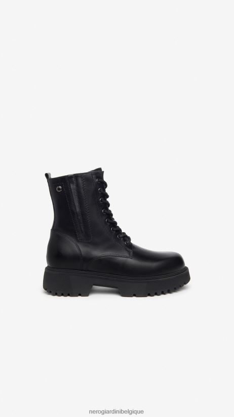 chaussure être NeroGiardini femmes art. i309113d bottes de combat en cuir noir F2F08N126