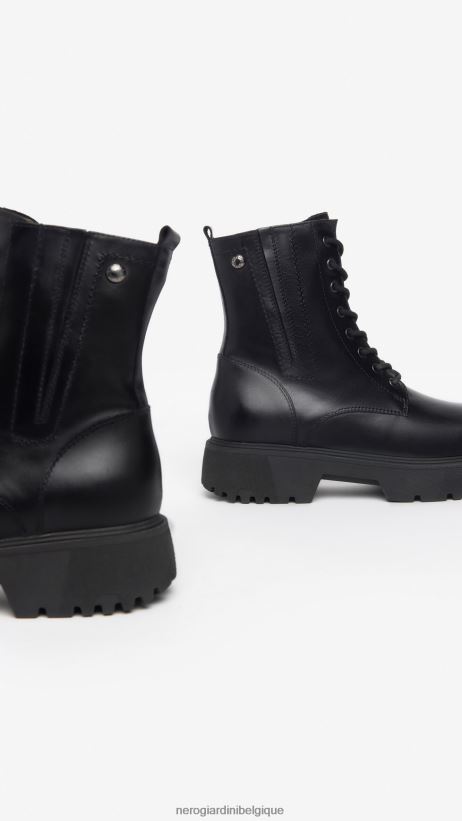 chaussure être NeroGiardini femmes art. i309113d bottes de combat en cuir noir F2F08N126