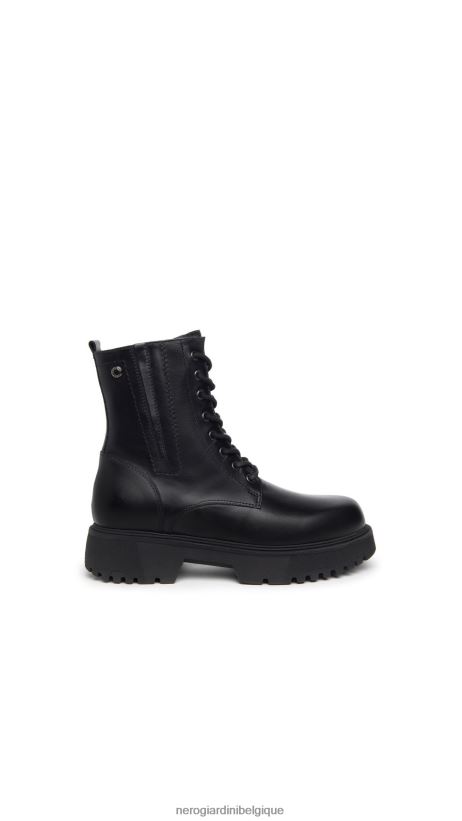 chaussure être NeroGiardini femmes art. i309113d bottes de combat en cuir noir F2F08N126