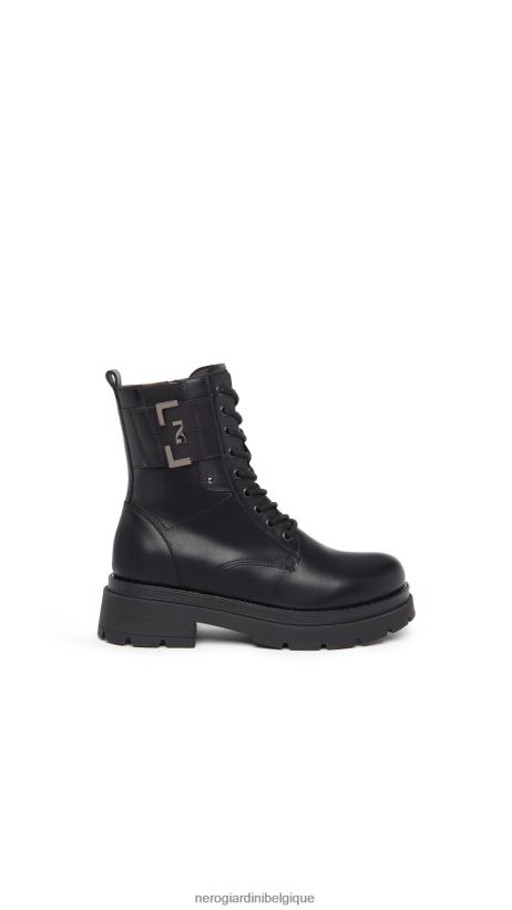 chaussure être NeroGiardini femmes art. i309151d bottes de combat en cuir noir F2F08N106