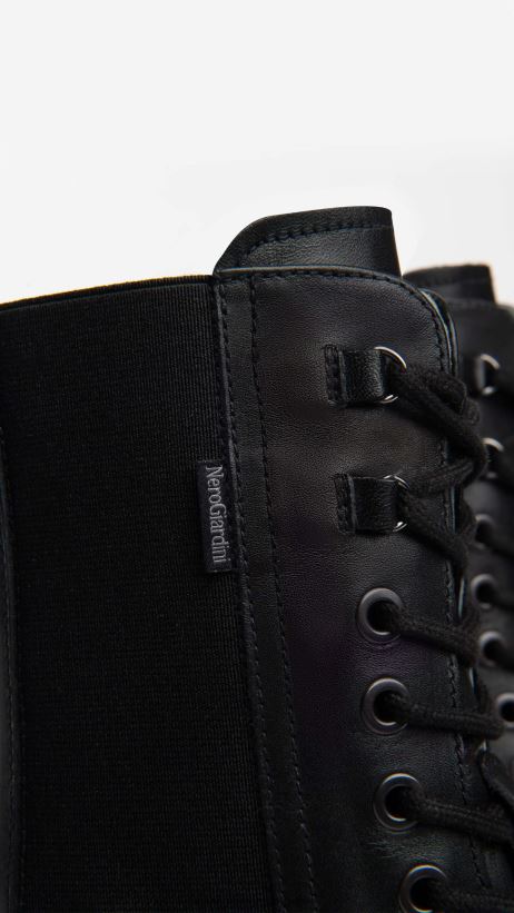 chaussure être NeroGiardini femmes art. i309154d bottes de combat en cuir noir F2F08N132