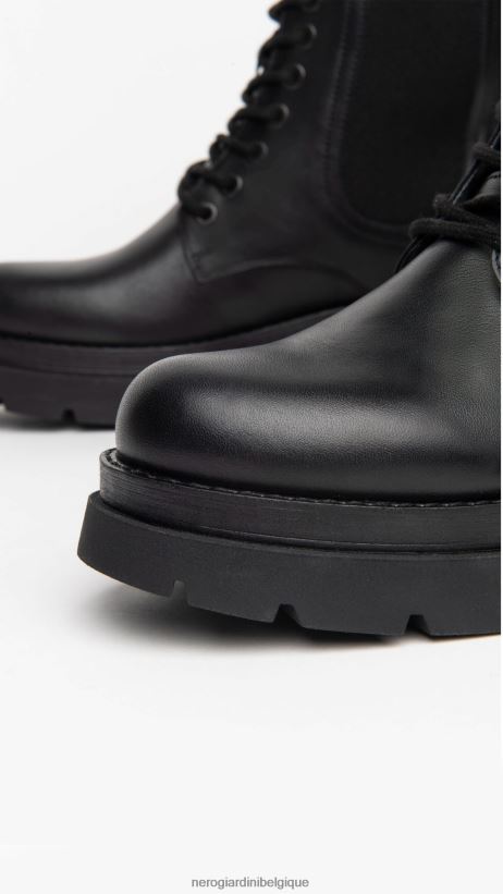 chaussure être NeroGiardini femmes art. i309154d bottes de combat en cuir noir F2F08N132