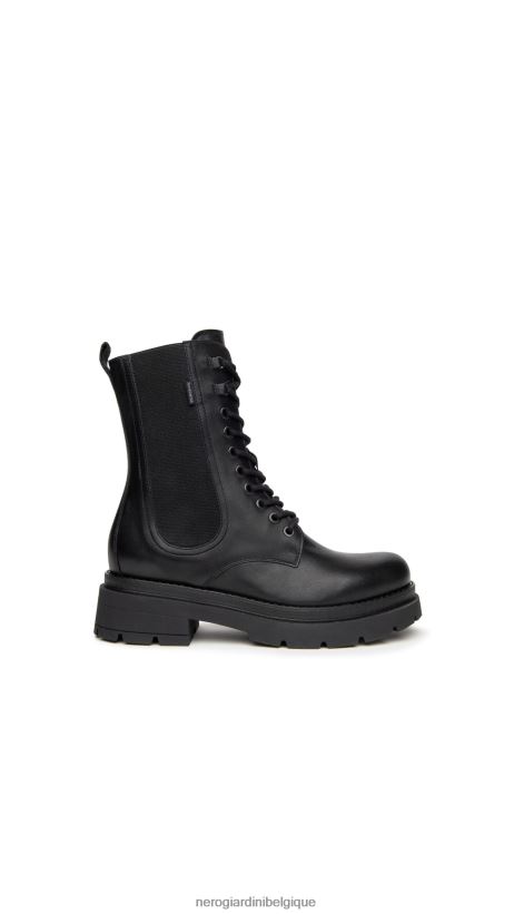 chaussure être NeroGiardini femmes art. i309154d bottes de combat en cuir noir F2F08N132