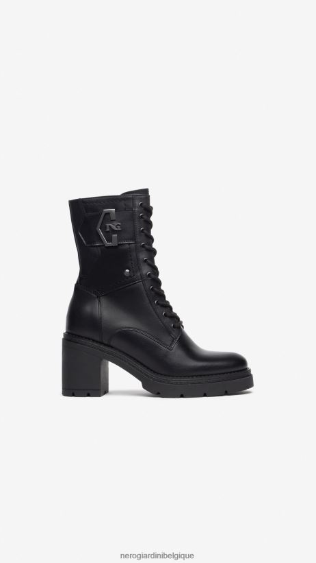 chaussure être NeroGiardini femmes art. i309161d bottes de combat en cuir noir F2F08N113