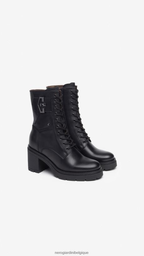 chaussure être NeroGiardini femmes art. i309161d bottes de combat en cuir noir F2F08N113