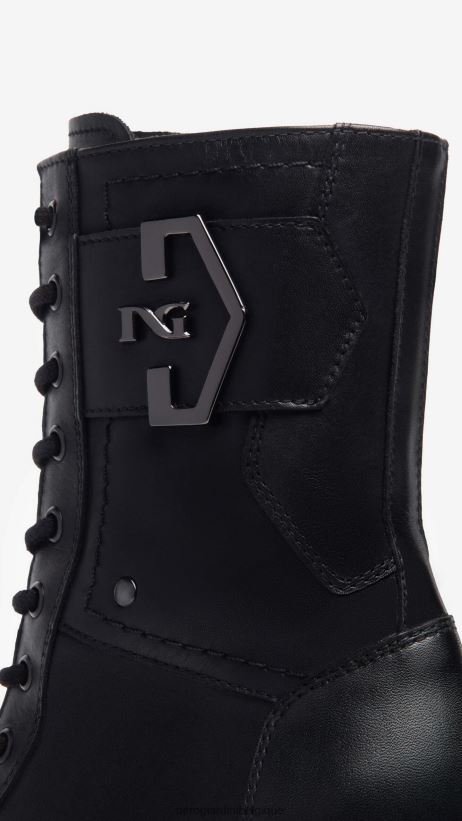 chaussure être NeroGiardini femmes art. i309161d bottes de combat en cuir noir F2F08N113