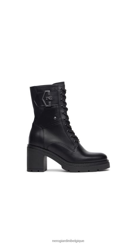 chaussure être NeroGiardini femmes art. i309161d bottes de combat en cuir noir F2F08N113