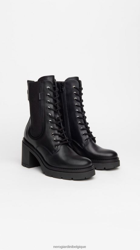 chaussure être NeroGiardini femmes art. i309164d bottes de combat en cuir noir F2F08N125
