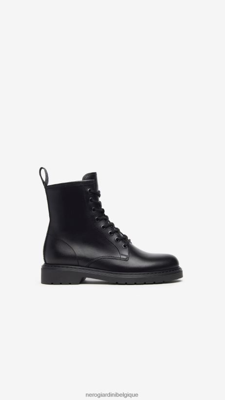 chaussure être NeroGiardini femmes art. i309183d bottes militaires en cuir noir F2F08N104