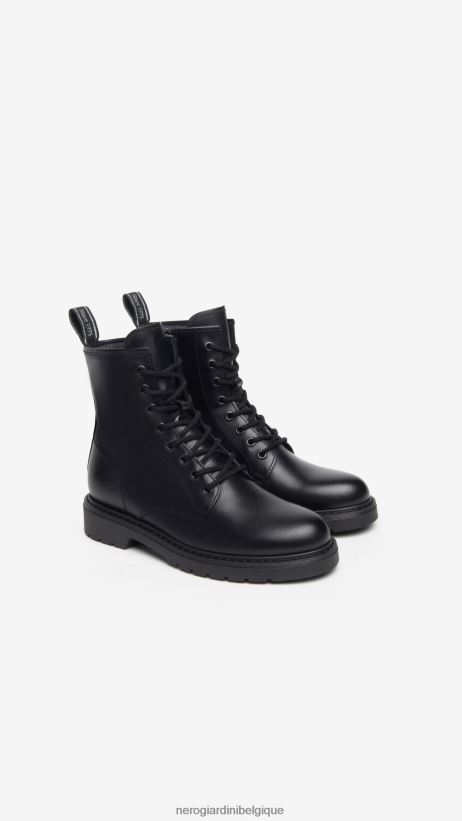 chaussure être NeroGiardini femmes art. i309183d bottes militaires en cuir noir F2F08N104