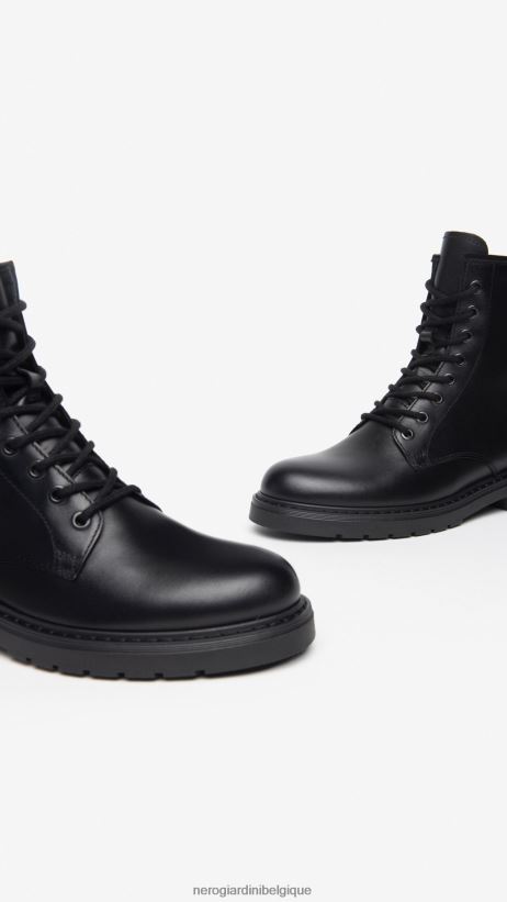 chaussure être NeroGiardini femmes art. i309183d bottes militaires en cuir noir F2F08N104