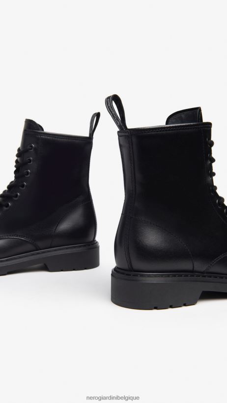 chaussure être NeroGiardini femmes art. i309183d bottes militaires en cuir noir F2F08N104